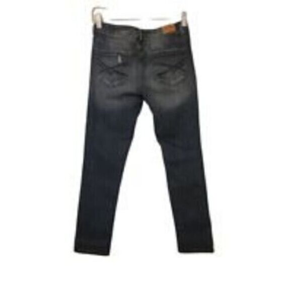 Aeropostale Womens Size 2 Blue  Solid Tattered Skinny Crop Jeans - Picture 10 of 10